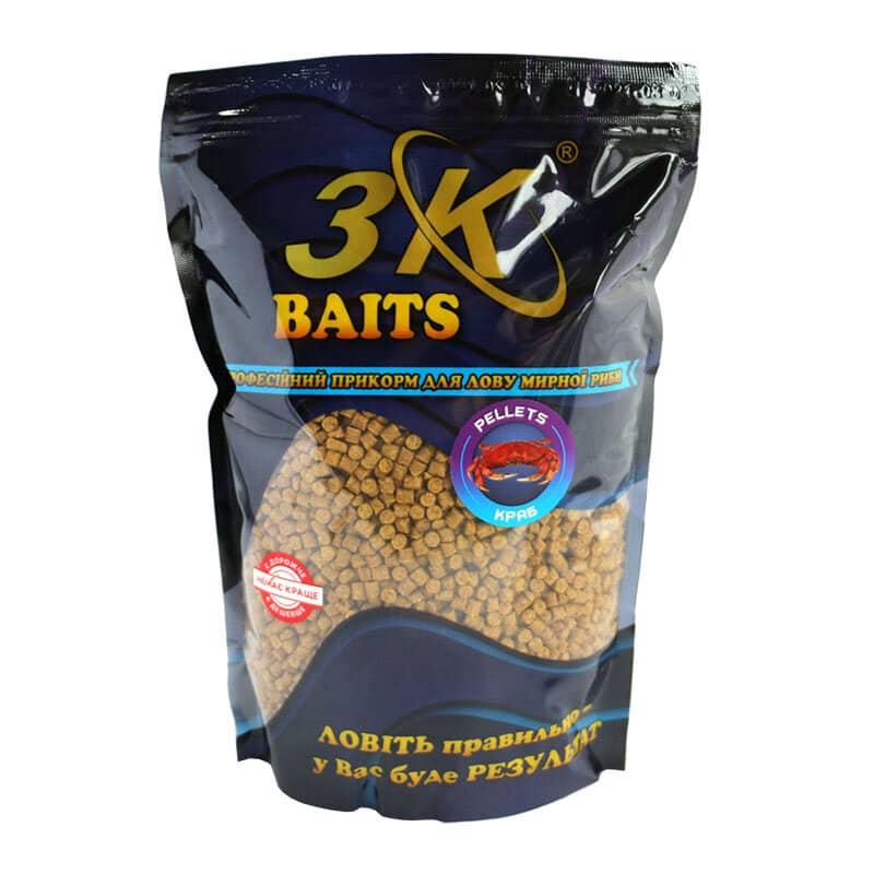 Пелети 3KBaits Краб 4мм 800г (3KB1151)
