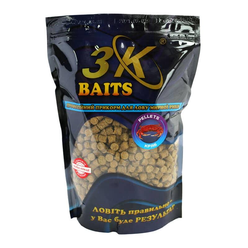 Пелети 3KBaits Краб 8мм 800г (3KB1153)