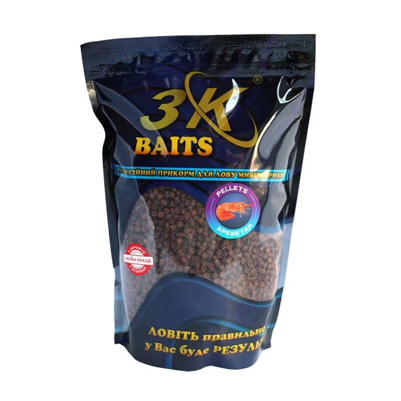 Пелети 3KBaits Креветка 4мм 800г (3KB1155)