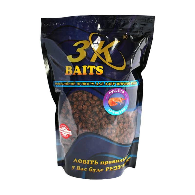 Пелети 3KBaits Креветка 6мм 800г (3KB1156)