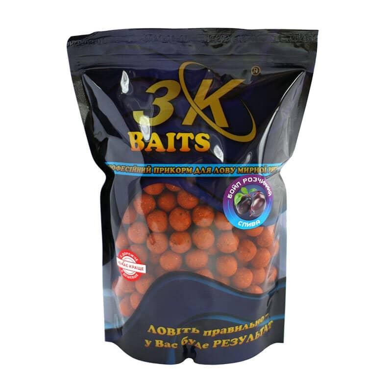 Бойл 3KBaits розчинний запилені Зливу 16мм 800г (3KB1160)