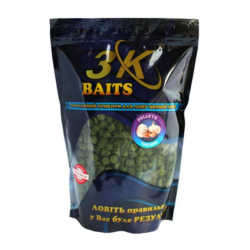 Пелети 3KBaits Часник 8мм 800г (3KB1202)