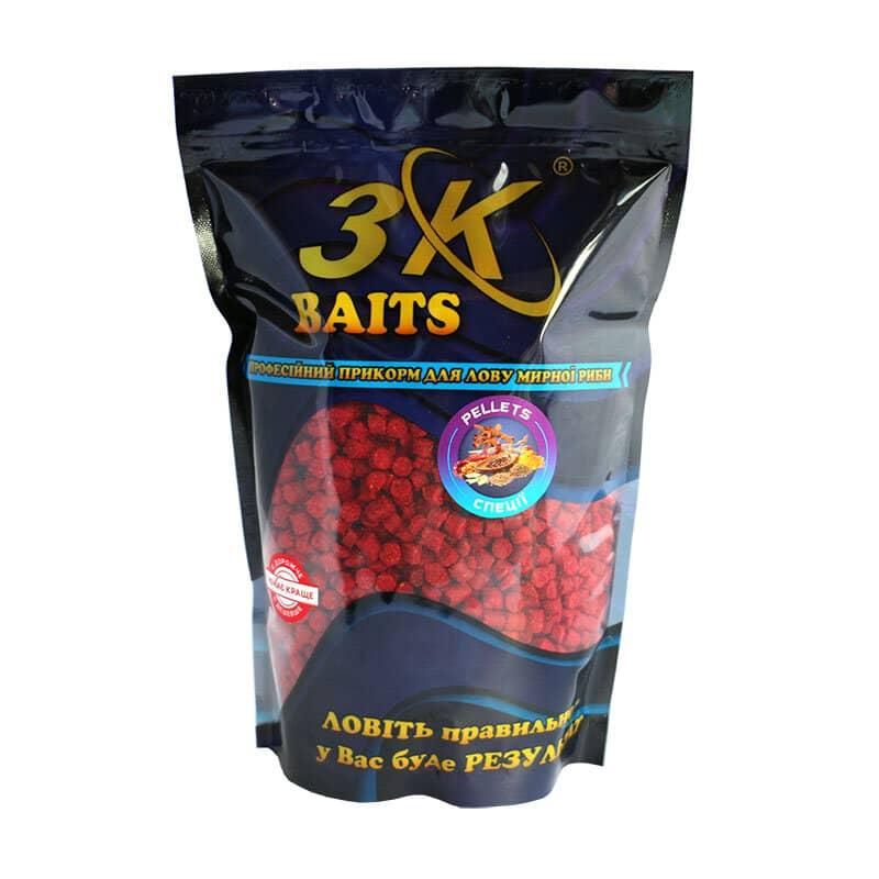 Пелети 3KBaits Спеції 6мм 800г (3KB1205)