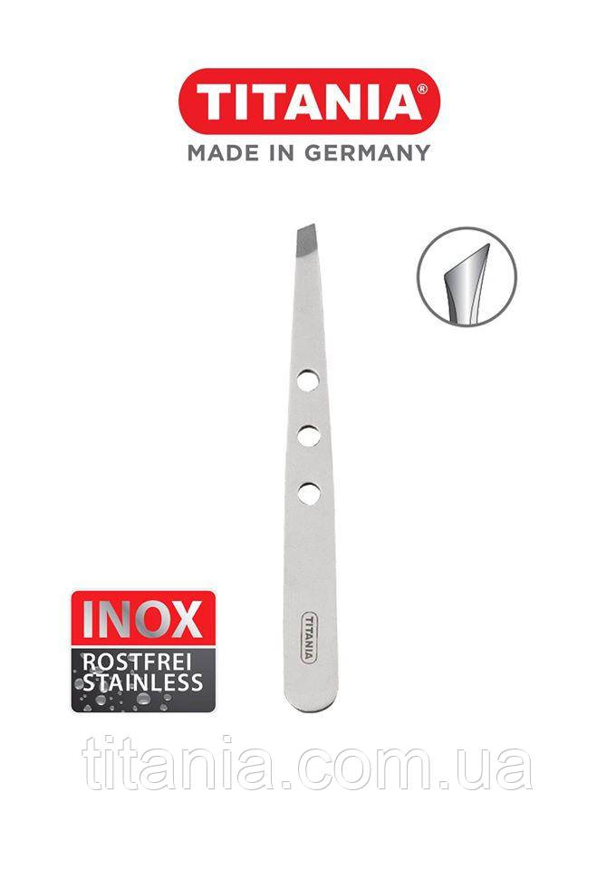 OUTLET Пінцет косметичний скошений із неіржавкої сталі INOX TITANIA art.1090/61 B