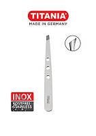 OUTLET Пінцет косметичний скошений із неіржавкої сталі INOX TITANIA art.1090/61 B