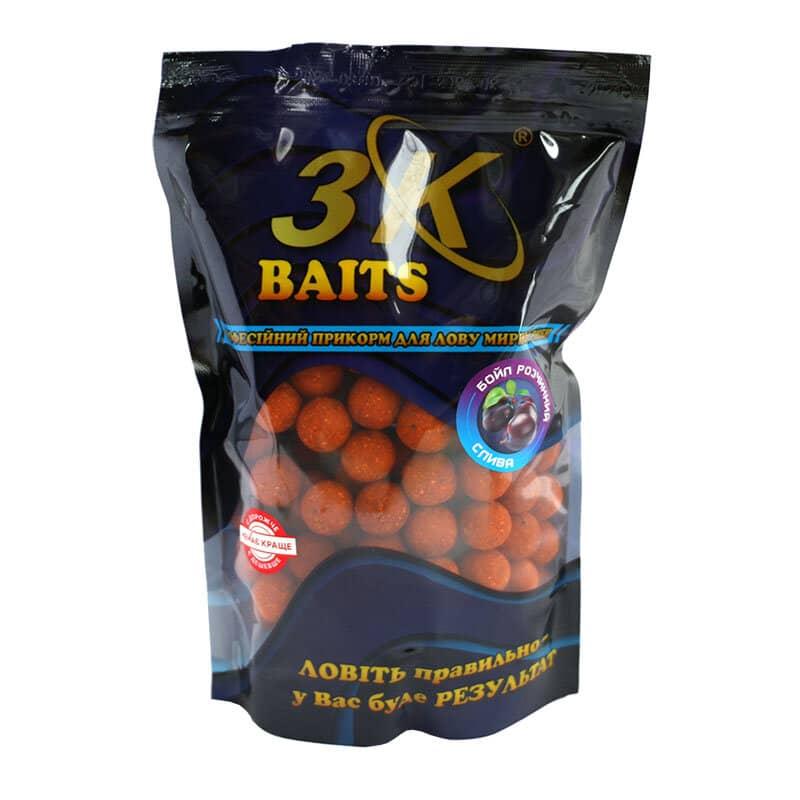 Бойл 3KBaits розчинний запилені Зливу 20мм 800г (3KB1214)