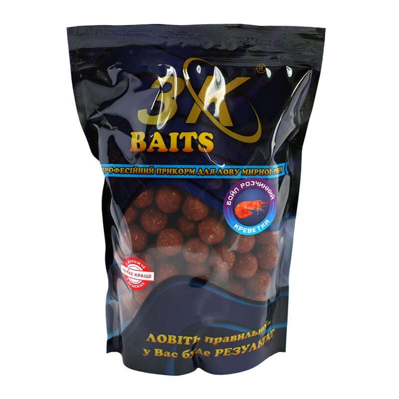 Бойл 3KBaits розчинний запилені Креветка 20мм 800г (3KB1220)