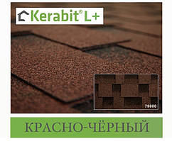Бітумова черепиця KERABIT Квадро L+ червоно-чорний