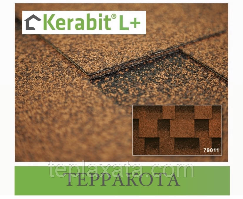 Бітумова черепиця KERABIT Квадро L+ теракота