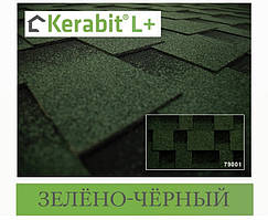Бітумова черепиця KERABIT Квадро L+ зеленувато-чорний