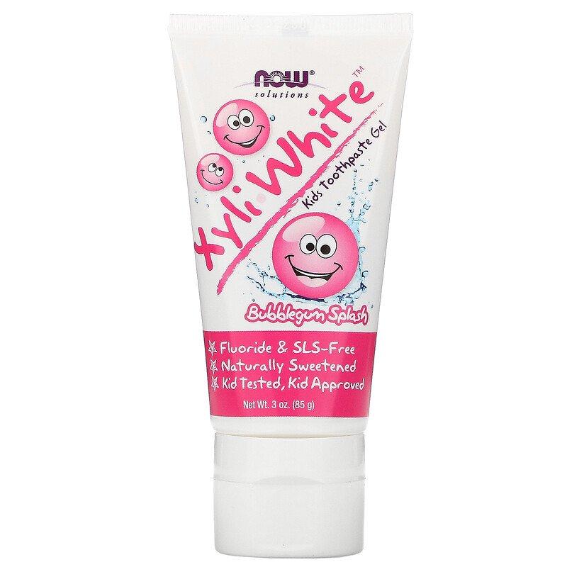 Дитяча зубна паста NOW Xyli White kids toothpaste gel 85 g зі смаком полуниці