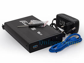 Зовнішня кишеня Frime SATA HDD 3.5", USB 3.0, Metal, Black (FHE50.35U30)