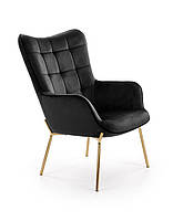 Кресло CASTEL 2 черный /золотой (Halmar)