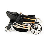 Дитяча універсальна комбінована коляска 2в1 для новонароджених дітей із поворотним блоком чорна, фото 10