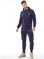 Мужской спортивный костюм Jordan с капюшоном (Джордан) Темно-синий