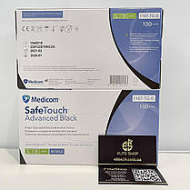 Чорні рукавички нітрилові без пудри MEDICOM SafeTouch Advanced Slim Black 100 шт/уп, фото 4
