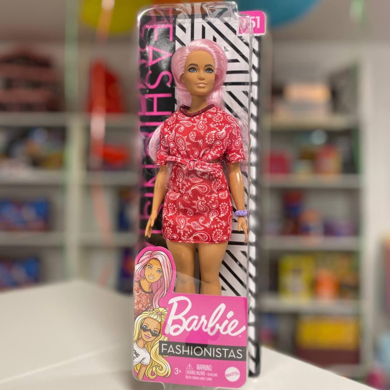 Лялька Барбі Модниця в червоному платті Barbie Fashionistas Doll Type 151 GHW65