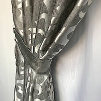 Штори на кухню, штори в зал з ламбрекенами, ламбрекени на вікна Сірий (LS-220-29), фото 6