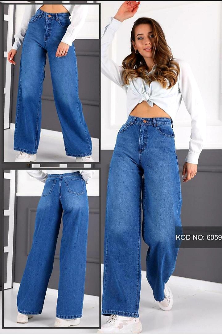 Купить Джинсы широкие модные женские Кюлоты (палаццо), цена 900 ...