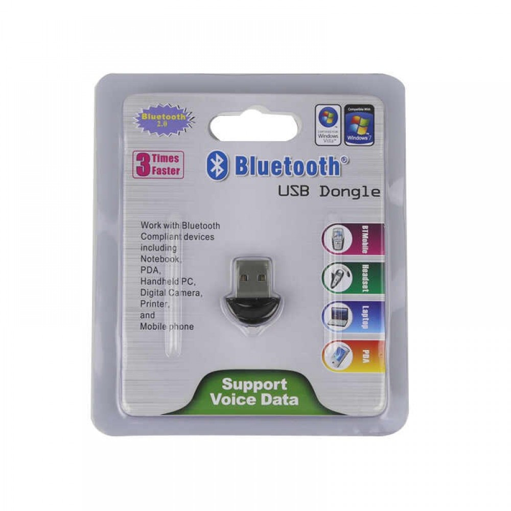 Адаптер USB Bluetooth 2.0 Dongle (Black) | Блютуз адаптер для пк (av198-LVR) - фото 1 - id-p1410725539