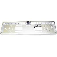 Камера заднего вида в номерной рамке с LED подсветкой (Silver) | Рамка для номерных знаков с камерой