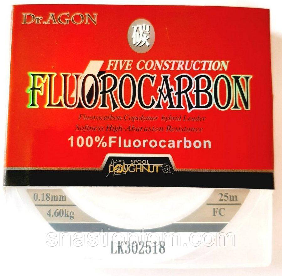 Флюорокарбон Dr.AGON FIVE CONSTRUCTION, перетин 0,18, 25м