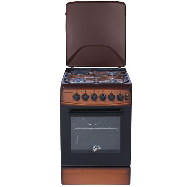 Плита комбінована Milano ML50 E21+ коричнева (3 газ + 1 електро) 50 см