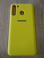 Чехол Silicone Cover Case для Samsung A21/A215 yellow