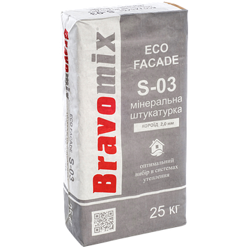 Мінеральна штукатурка ECO FAСADE Bravomix S-03 «баранек» FTS 25кг