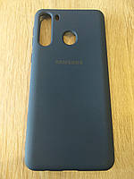 Чехол Silicone Cover Case для Samsung A21/A215 dark blue