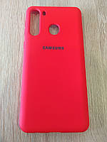 Чехол Silicone Cover Case для Samsung A21/A215 red