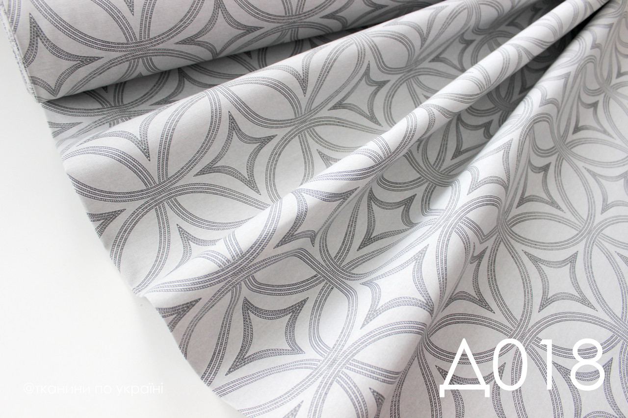 Тканина панама Duck водовідштовхуюча орнамент круглий сірий