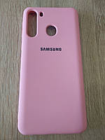 Чехол Silicone Cover Case для Samsung A21/A215 pink