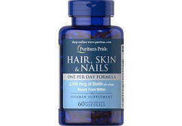 Puritan's Pride Hair Skin and Nails One Per Day Formula 60 Softgels