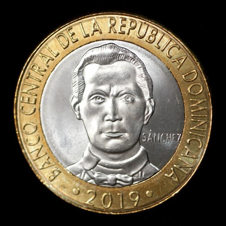 Монета Домініканської Республіки 5 песо 2008-19 рр. Франсіско дель Росаріо Санчес