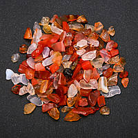 Фурнітура кам'яна крихта без отвору Сердолік d 4х5-6х11мм +- 100 грам купити біжутерію дешево оптом в інтернеті