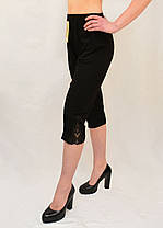 Бриджі жіночі трикотажні з ажурною вставкою великі розміри Kenalin 3XL/4XL, фото 4