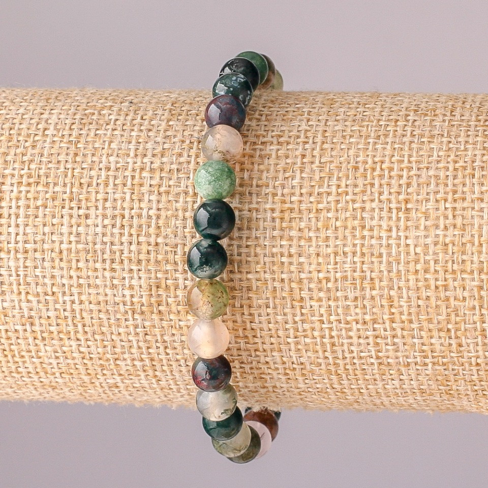 Браслет Яшма кольорова на резинці гладка кулька d-6мм обхват 18см купити біжутерію дешево оптом в інтернеті