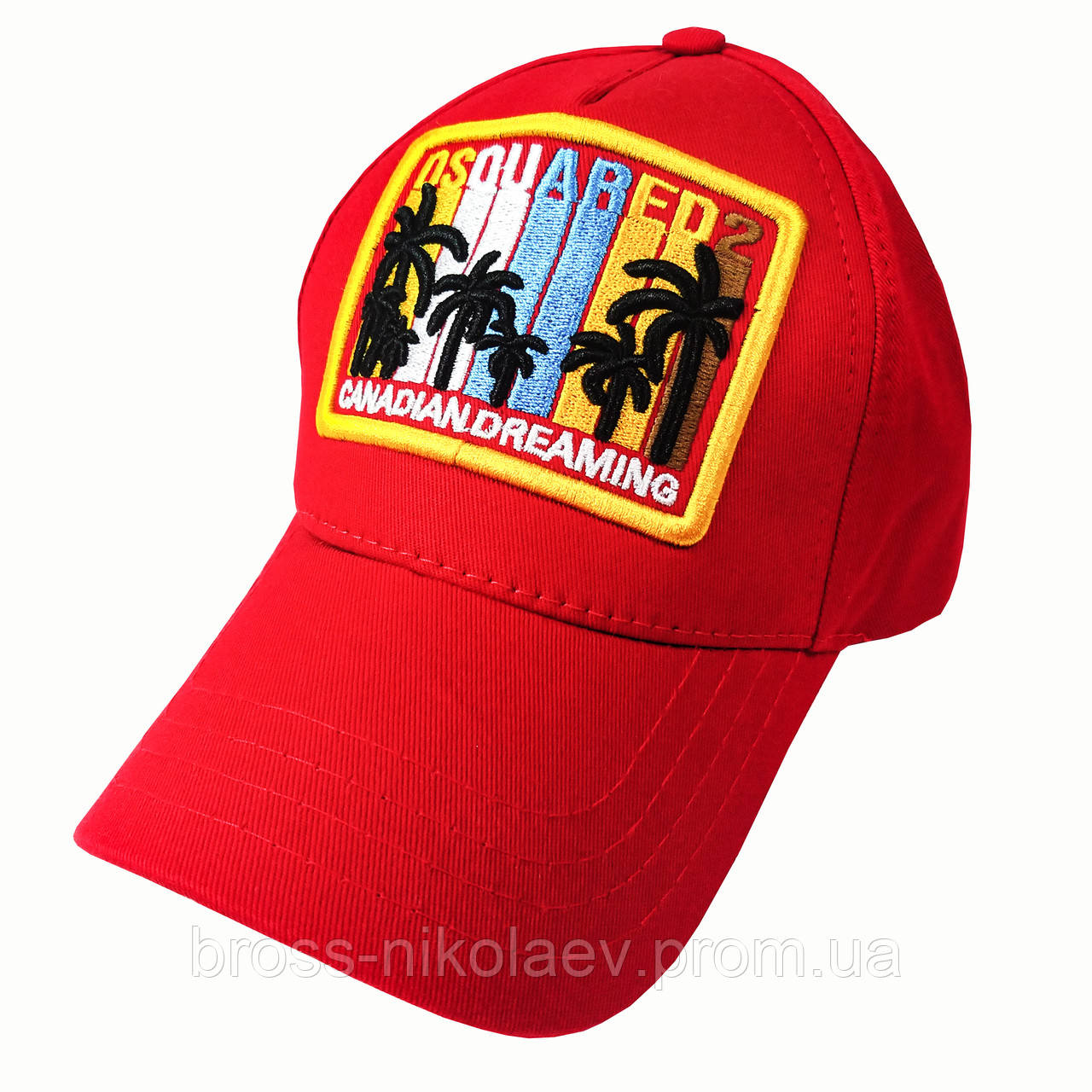 Крута стильна кепка чоловіча жіноча унісекс бейсболка DSQUARED2 Червона з вишивкою