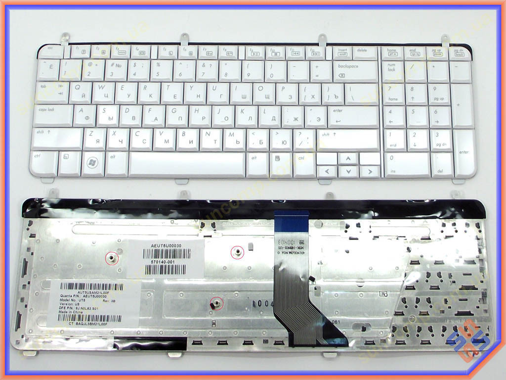 Клавиатура для HP DV7-2270er, DV7-3010er, DV7-3090e (RU White). Оригинал. - фото 1 - id-p1410873222