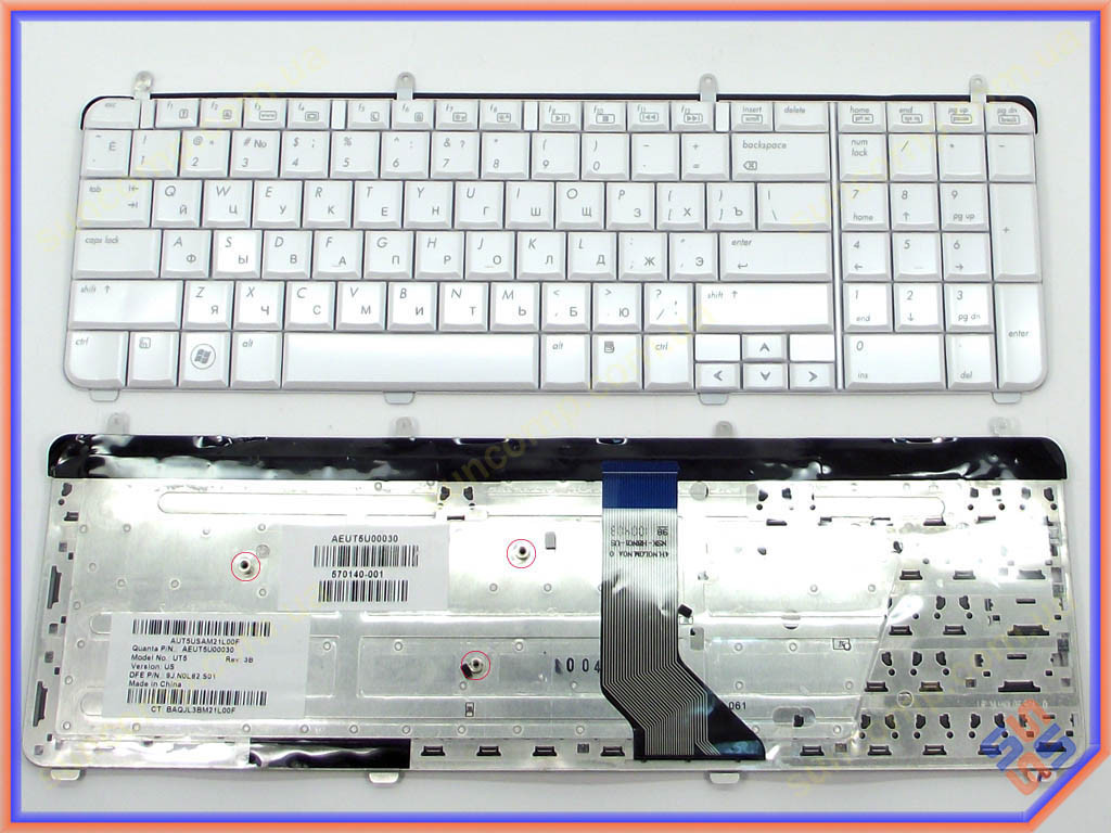 Клавиатура для HP DV7-3100, DV7T-2000, DV7T-3000, DV7T-3100 (RU White). Оригинал. - фото 1 - id-p1410873226