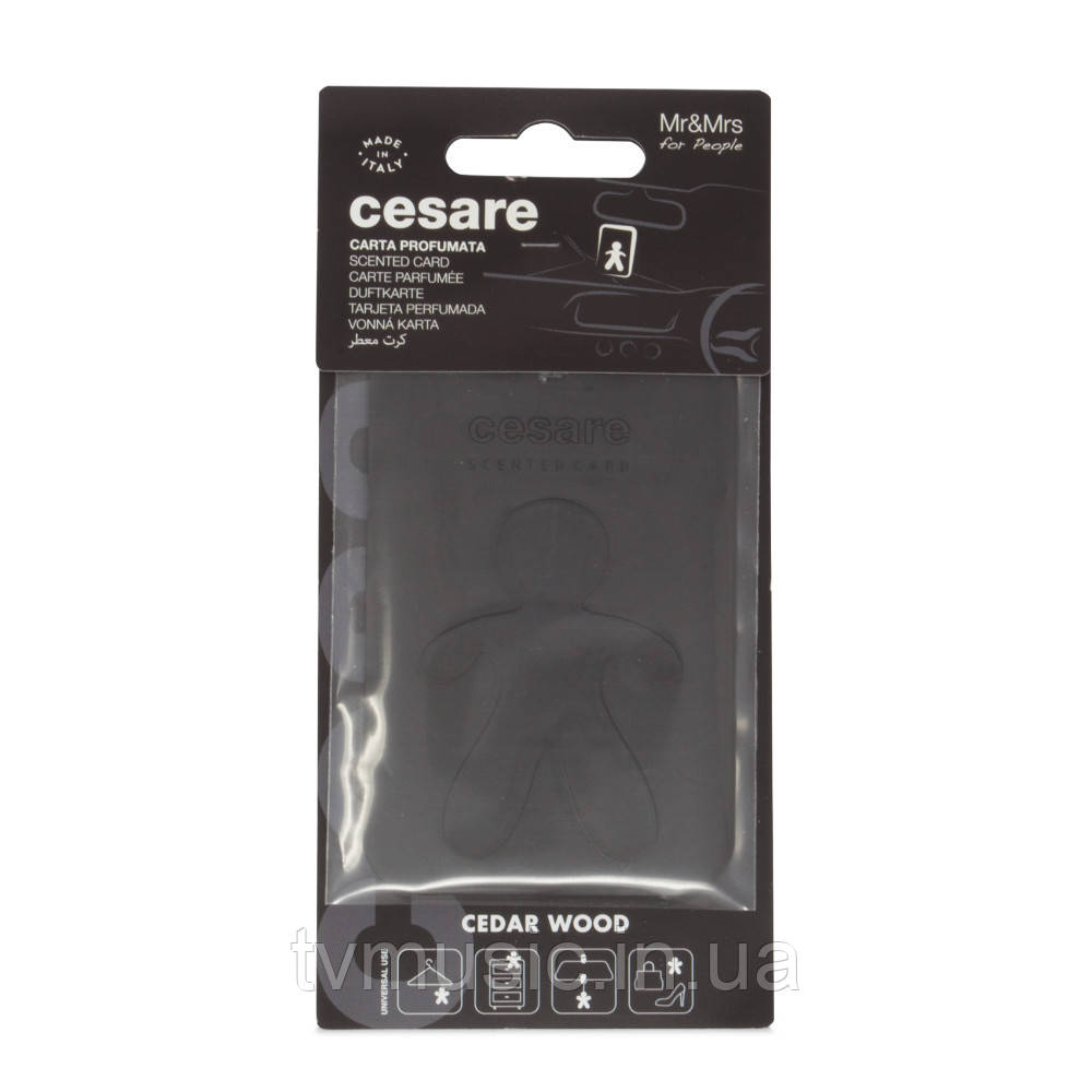Ароматизатор в машину Mr&Mrs CESARE SCENTED CARDS Cedar Wood - Black