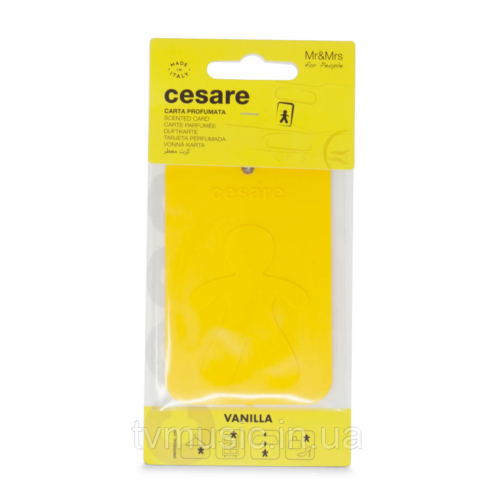 Ароматизатор в машину Mr&Mrs CESARE SCENTED CARDS Vanilla - Yellow, фото 1