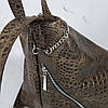 Рюкзак жіночий "Паріс" натуральна шкіра, тиснення під крокодила, фото 5