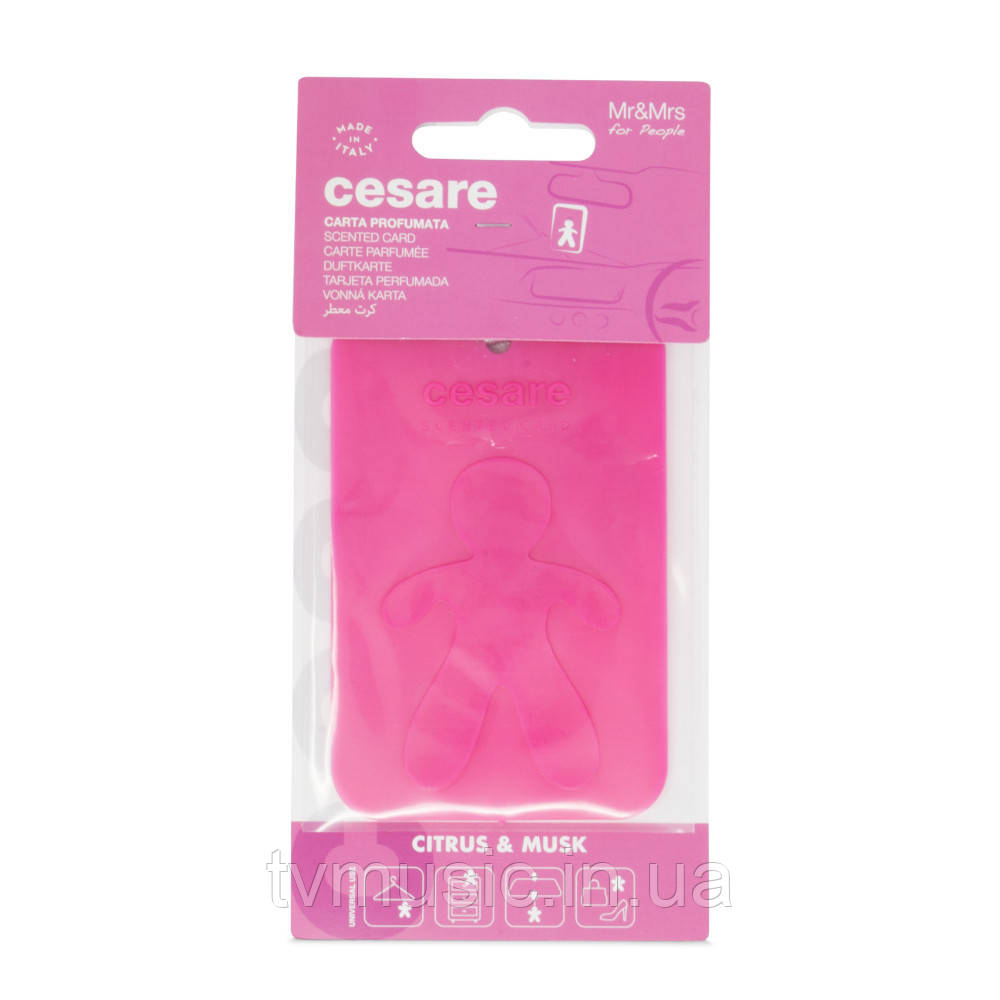 Ароматизатор в машину Mr&Mrs CESARE SCENTED CARDS Citrus & Musk - Fuchsia