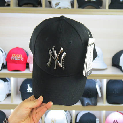 Кепка Бейсболка New York Yankees NY MLB Нью-Йорк Янкіз Метал Лого чорна, фото 1