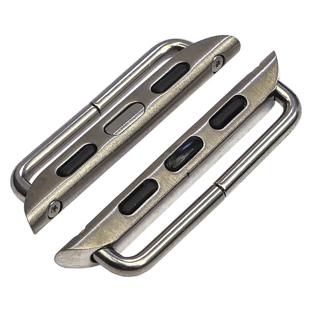 YUF Переходник на универсальный ремешок для Apple Watch 38mm/ 40mm на болтах серебристый, фото 1