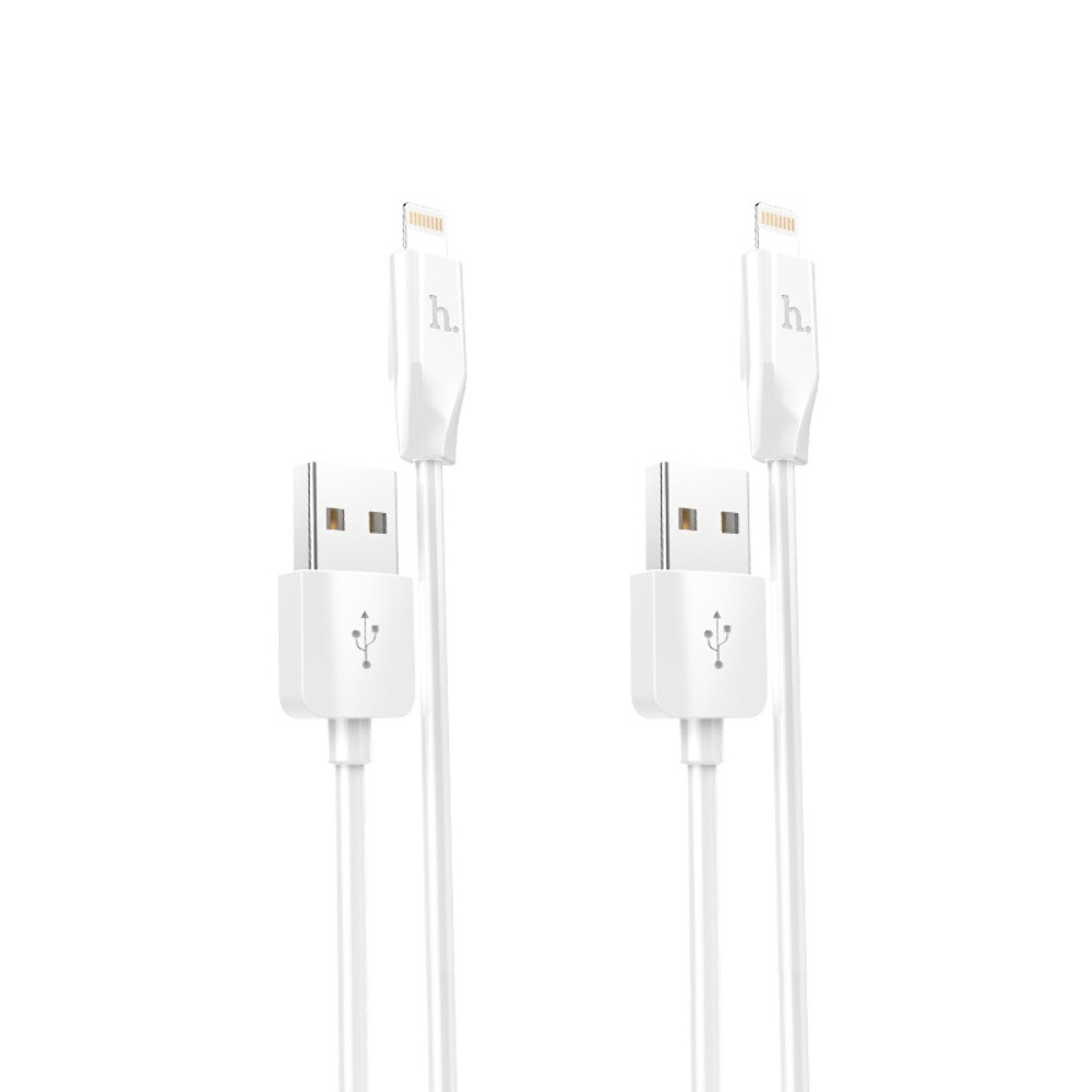 DR Кабель Hoco X1 2 кабеля USB to Lightning 1m white, фото 1