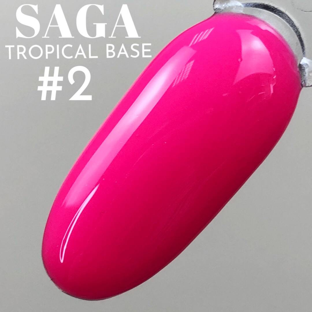 НЕЙЛ НОВИНКА! Неонова Камуфлюється база SAGA tropical BASE для нігтів рожева 8мл - в асортименті 7 кольорів, фото 1