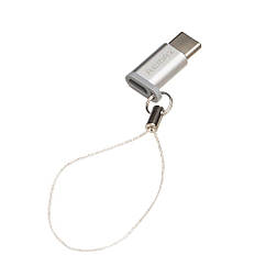 DR Адаптер перехідник Remax RA-USB1 Type-C to MicroUSB (F) сріблястий